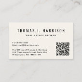 Carte De Visite Crème de code QR professionnel (Devant)