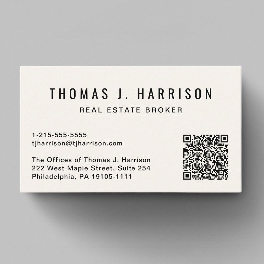 Carte De Visite Crème de code QR professionnel