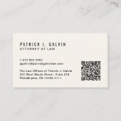 Carte De Visite Crème de code QR professionnelle minimale (Devant)