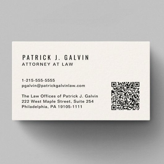 Carte De Visite Crème de code QR professionnelle minimale