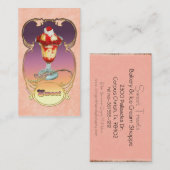 Carte De Visite Crème de glace de framboise Sundae (Devant / Derrière)