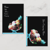 Carte De Visite CRÈME DE GLACE - MAGASIN DE DÉSERT, bleu noir (Devant / Derrière)