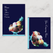 Carte De Visite CRÈME DE GLACE - MAGASIN DE DÉSERT, bleu rouge (Devant / Derrière)