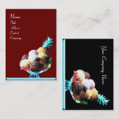 Carte De Visite CRÈME DE GLACE - MAGASIN DE DÉSERT, bleu rouge noi (Devant / Derrière)