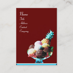 Carte De Visite CRÈME DE GLACE - MAGASIN DE DÉSERT, bleu rouge noi