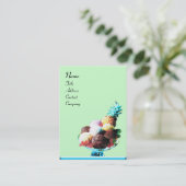 Carte De Visite CRÈME DE GLACE - MAGASIN DE DÉSERT, bleu rouge ver (Debout devant)