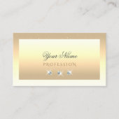 Carte De Visite Crème De Luxe Ombre Beige Sparkle Diamonds Moderne (Devant)