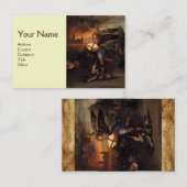 Carte De Visite Crème de parchemin Brown St Michael et Dragon (Devant / Derrière)