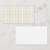 Carte De Visite Crème de plaid de tartan et no. 66 de beige (Devant / Derrière)