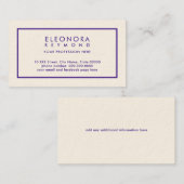 Carte De Visite Crème de signature simple et élégante (Devant / Derrière)