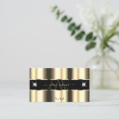 Carte De Visite Crème Dorée Noir Parkle Bijoux Initiales (Debout devant)