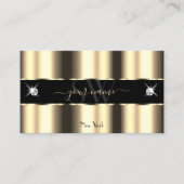 Carte De Visite Crème Dorée Noir Parkle Bijoux Initiales (Devant)