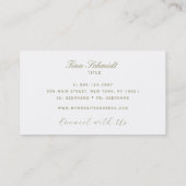 Carte De Visite Crème élégante, blanc ivoire (Dos)