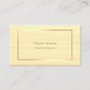 Carte De Visite Crème élégante colorée avec Gold Frame Profess