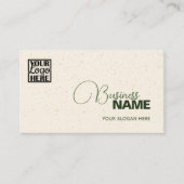 Carte De Visite Crème élégante Moderne Décent Simple avec logo (Devant)
