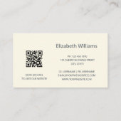 Carte De Visite Crème florale moderne Magnolia | Code QR (Dos)