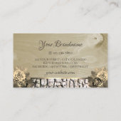 Carte De Visite Crème florale Rose Grain Arbre écorce Monogramme (Dos)