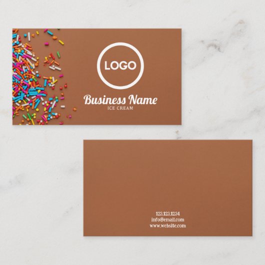 Carte De Visite Crème glacée Arrière - plan (Devant / Derrière)