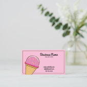 Carte De Visite Crème glacée et confiserie rose moderne (Debout devant)
