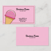 Carte De Visite Crème glacée et confiserie rose moderne (Devant / Derrière)