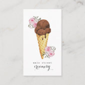 Carte De Visite Crème glacée Parlerie Aquarelle (Devant)