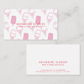 Carte De Visite Crème glacée peinte à la main Motif maman rose (Devant / Derrière)