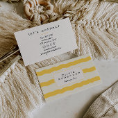 Carte De Visite Crème Jaune Rétro Stripes Wavy Boho tendance