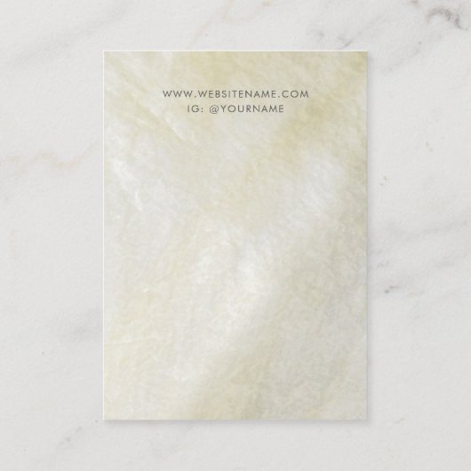 Carte De Visite Crème Mère de Perle Bijoux Artisanal Élevage (Dos)