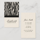 Carte De Visite Crème moderne élégante de couturier d'impression (Devant / Derrière)