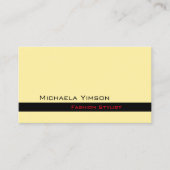 Carte De Visite Crème moderne et Noir Classique Simple Professionn (Devant)