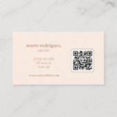 Carte De Visite Crème Moderne Scannable (Dos)