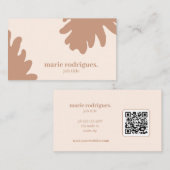 Carte De Visite Crème Moderne Scannable (Devant / Derrière)