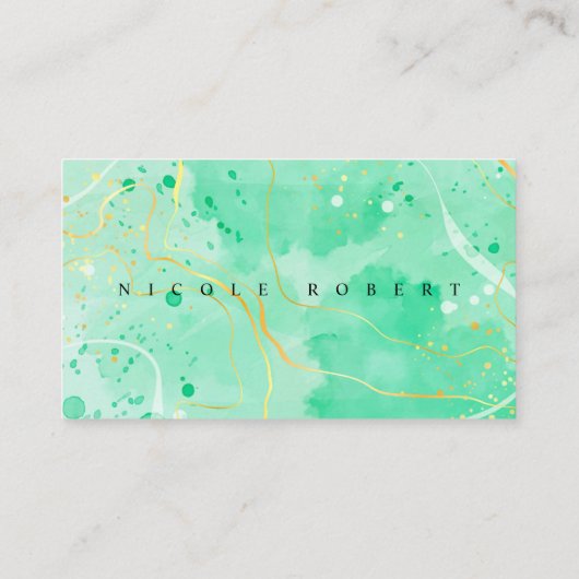 Carte De Visite crème pâtisserie chef marbre vert (Dos)