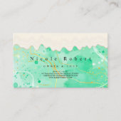 Carte De Visite crème pâtisserie chef marbre vert (Devant)