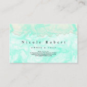 Carte De Visite crème pâtisserie chef marbre vert (Devant)