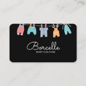 Carte De Visite Crème personnalisée et Couture Bleue Bébé (Devant)