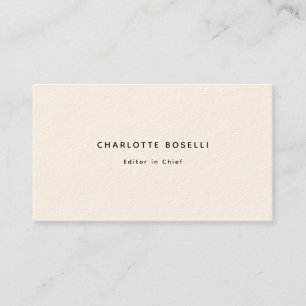 Carte De Visite Crème professionnelle minimaliste et élégante