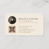 Carte De Visite Crème professionnelle moderne et photo Brown (Dos)