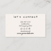 Carte De Visite Crème rose rétro Gris ondulé tendance Boho Girly (Dos)