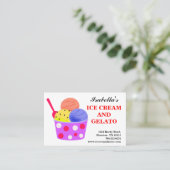 Carte De Visite Crème rouge rose bleu jaune Gelato (Debout devant)