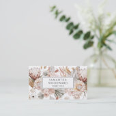 Carte De Visite Crème Rustique Fleur sauvage aquarelle Terracotta (Debout devant)