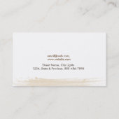 Carte De Visite Crème simple élégante d'éclaboussure d'aquarelle (Dos)