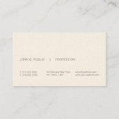 Carte De Visite Crème simple élégante professionnelle moderne de (Dos)