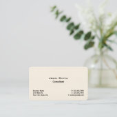 Carte De Visite Crème simple simple moderne élégante (Debout devant)