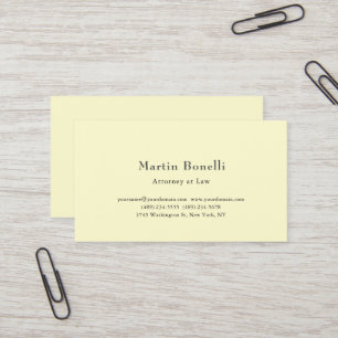 Carte De Visite Crème Soie Unique Classique Personnalisé Sur Mesur