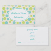 Carte de visite crème turquoise (Devant / Derrière)