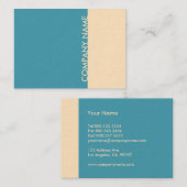 Carte De Visite Crème turquoise moderne (Devant / Derrière)