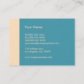 Carte De Visite Crème turquoise moderne (Dos)