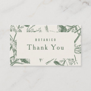 Carte De Visite Crème végétale moderne Merci floral 