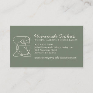 Carte De Visite Crème Vert Un Côté Alimentation Boulangerie Cuisin
